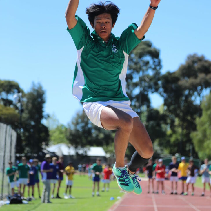 Sandro Purugganan representing MacDermott House at Athletics Carnival.